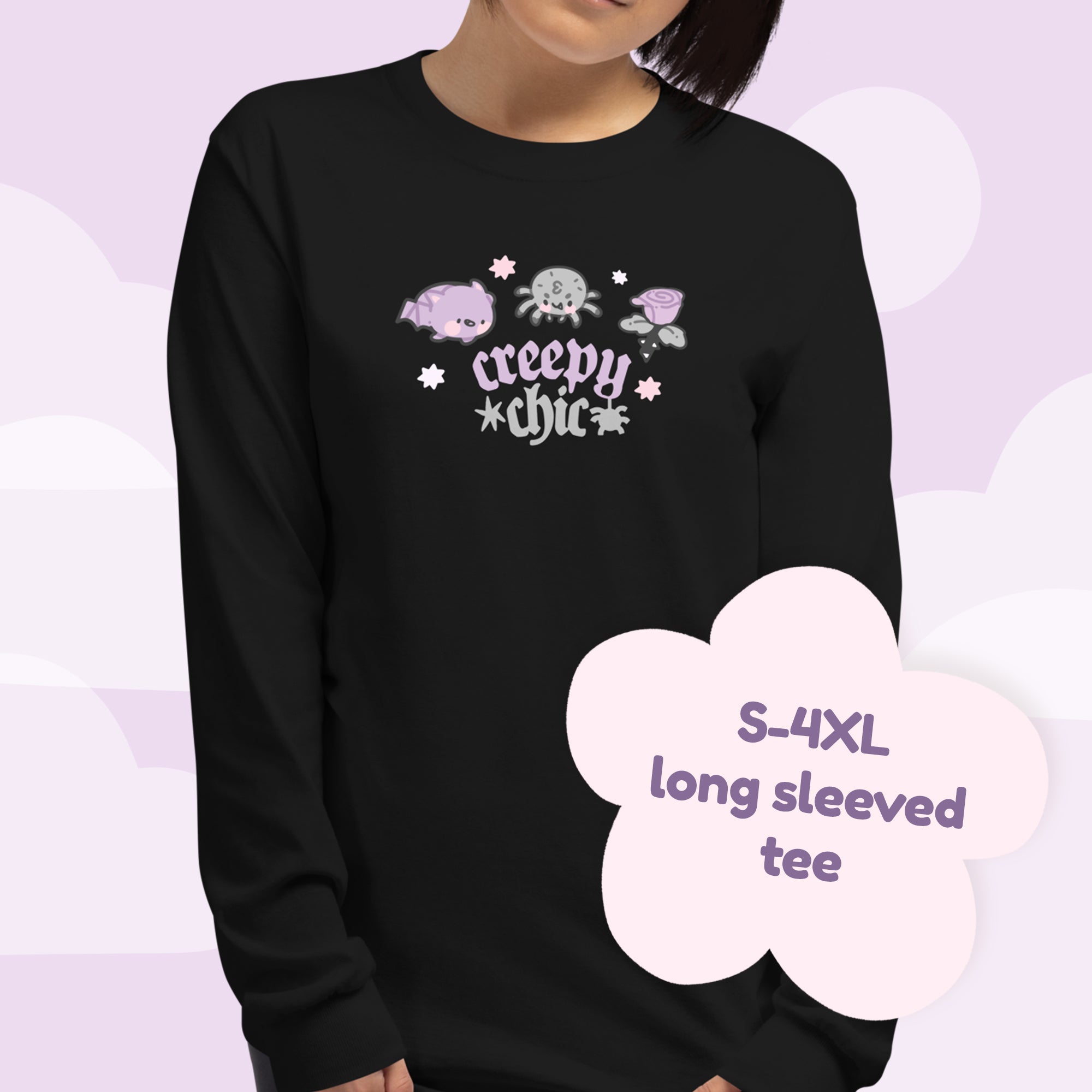 Kawaii Halloween Long Sleeve T Shirt Creepy Chic Gothic Design S Katnipp Studios