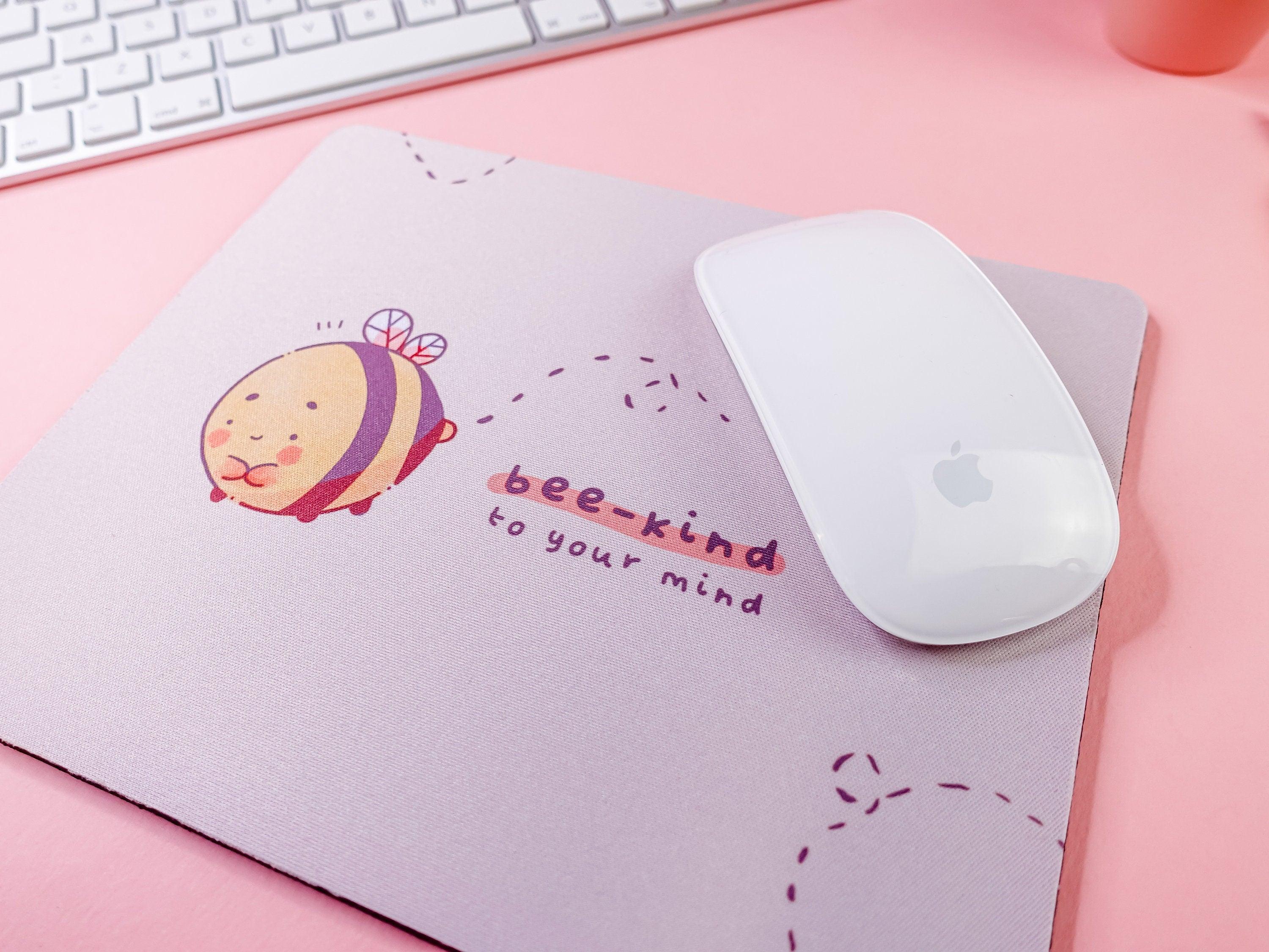 Kawaii Mouse Mats featuring Bumblebutt design, hand-printed originals.