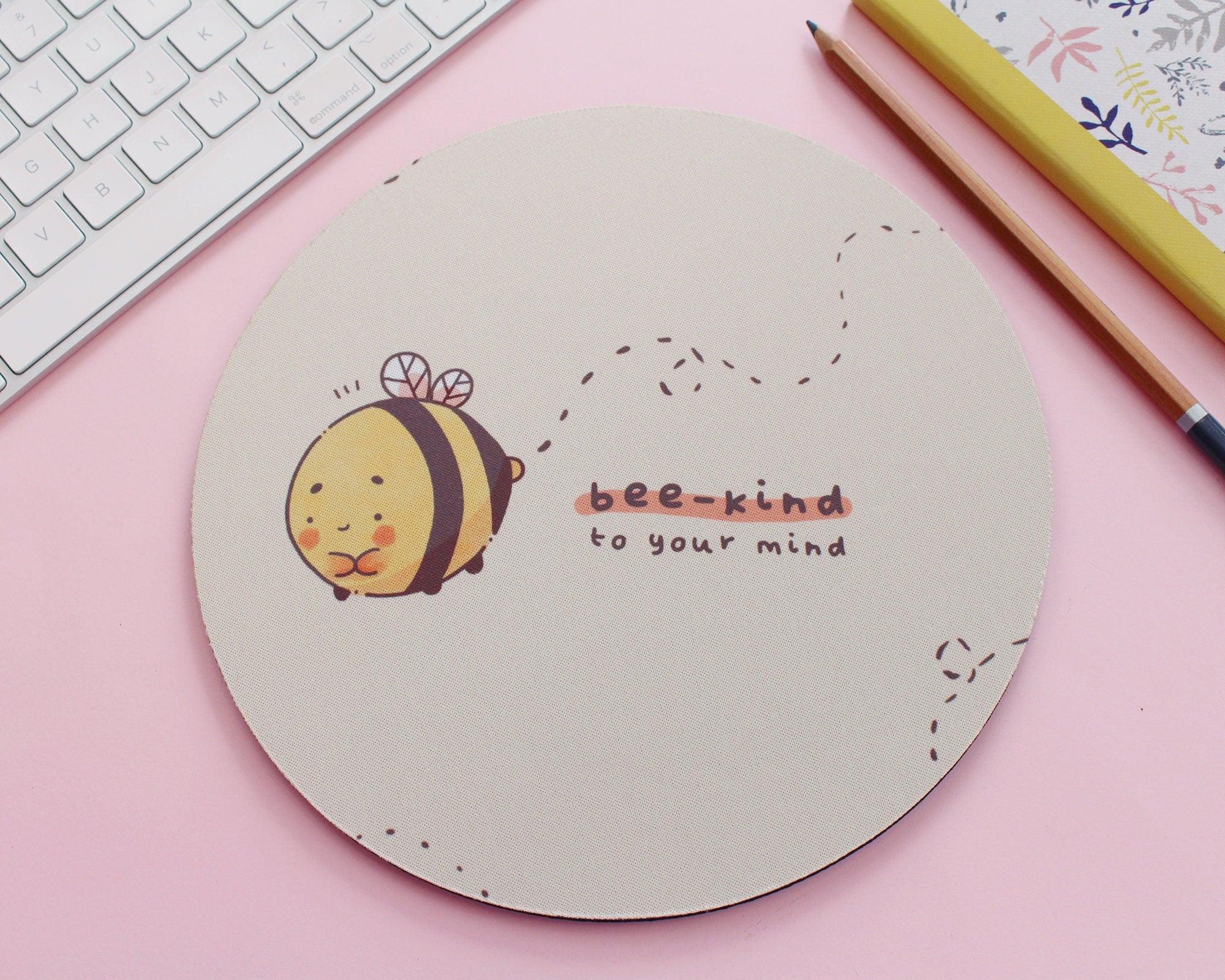 Kawaii Bumblebutt Mouse Mat - Hand-printed original design to brighten up your workspace.