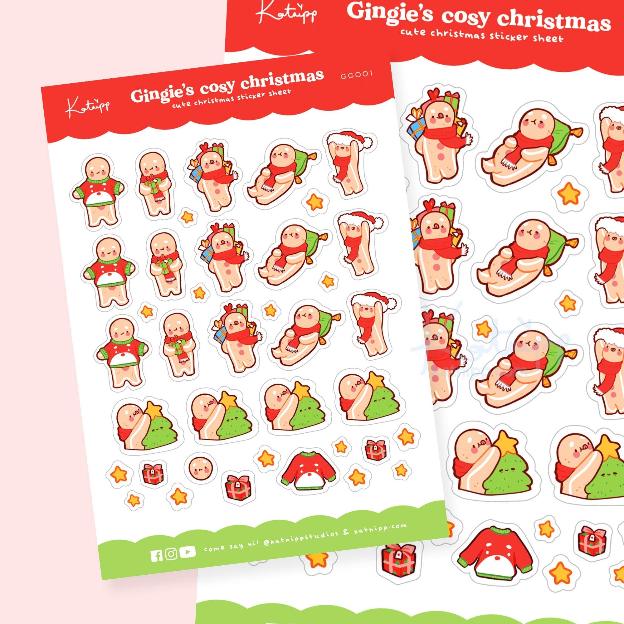 Gingie Mixed Christmas Stickers - GG001 - Katnipp Studios