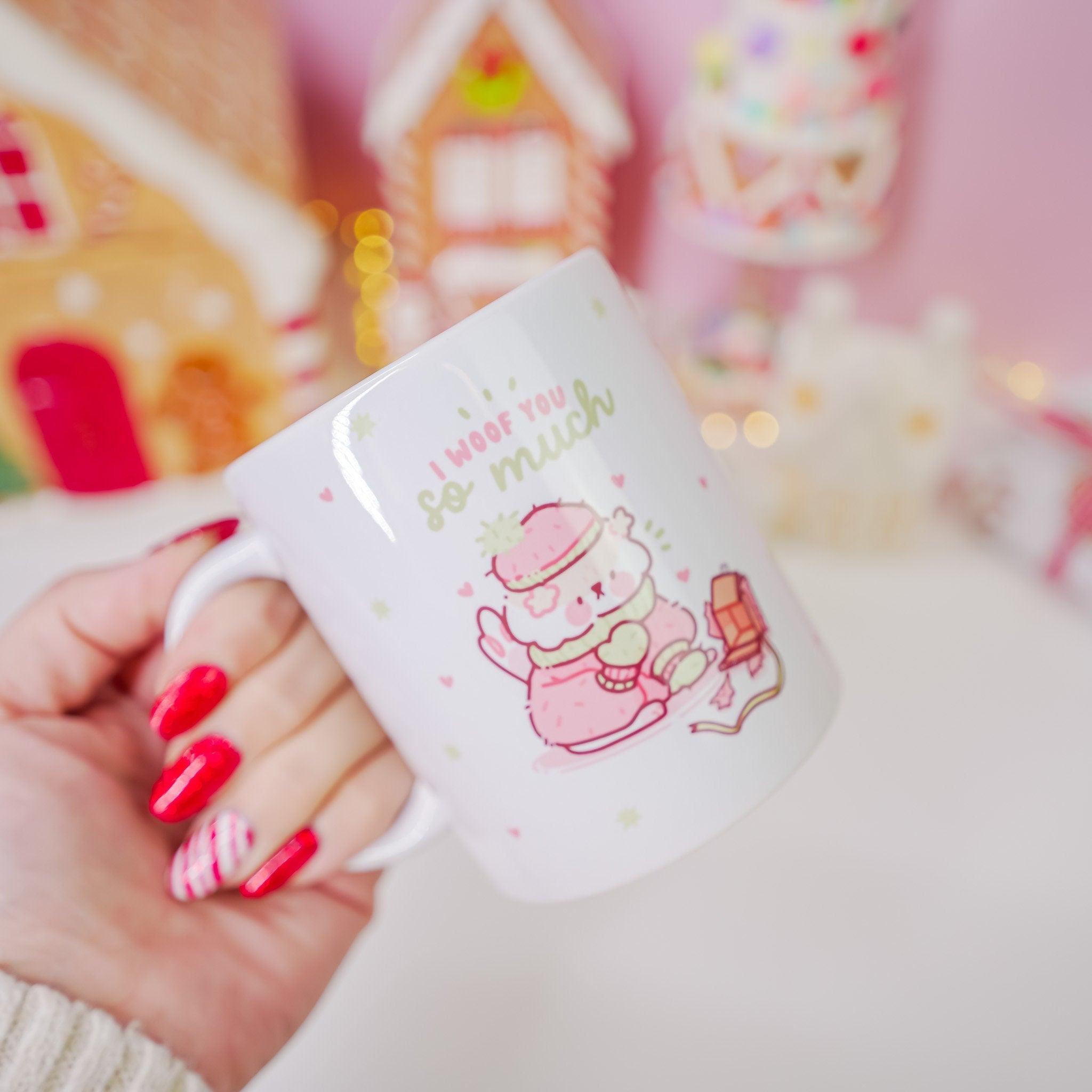 Adorable and cute Puddin' the Dog ceramic mug - perfect Christmas gift 🐶🎄,main close up