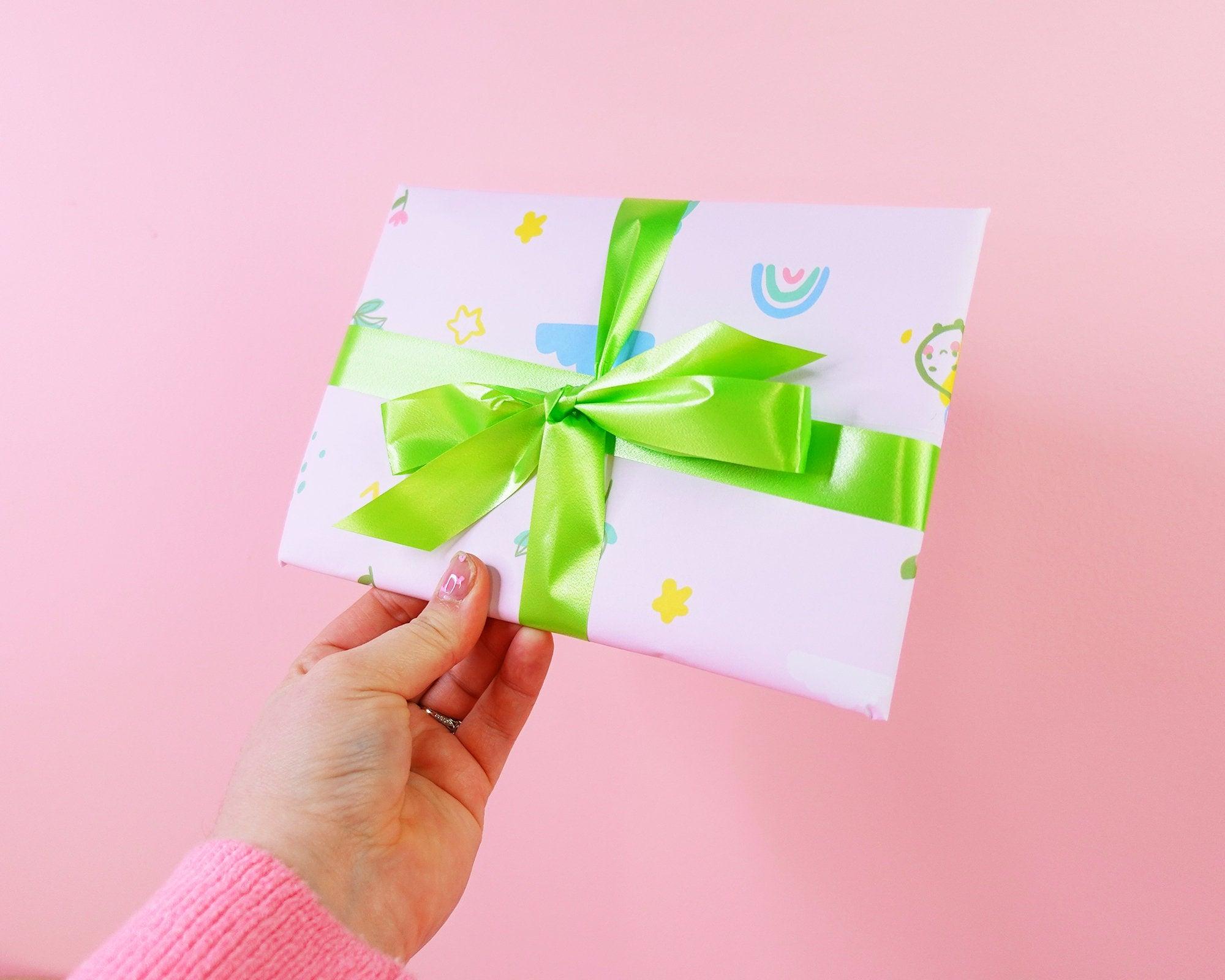 Kawaii Light Pink Luxury Gift Wrap - Katnipp Illustrations
