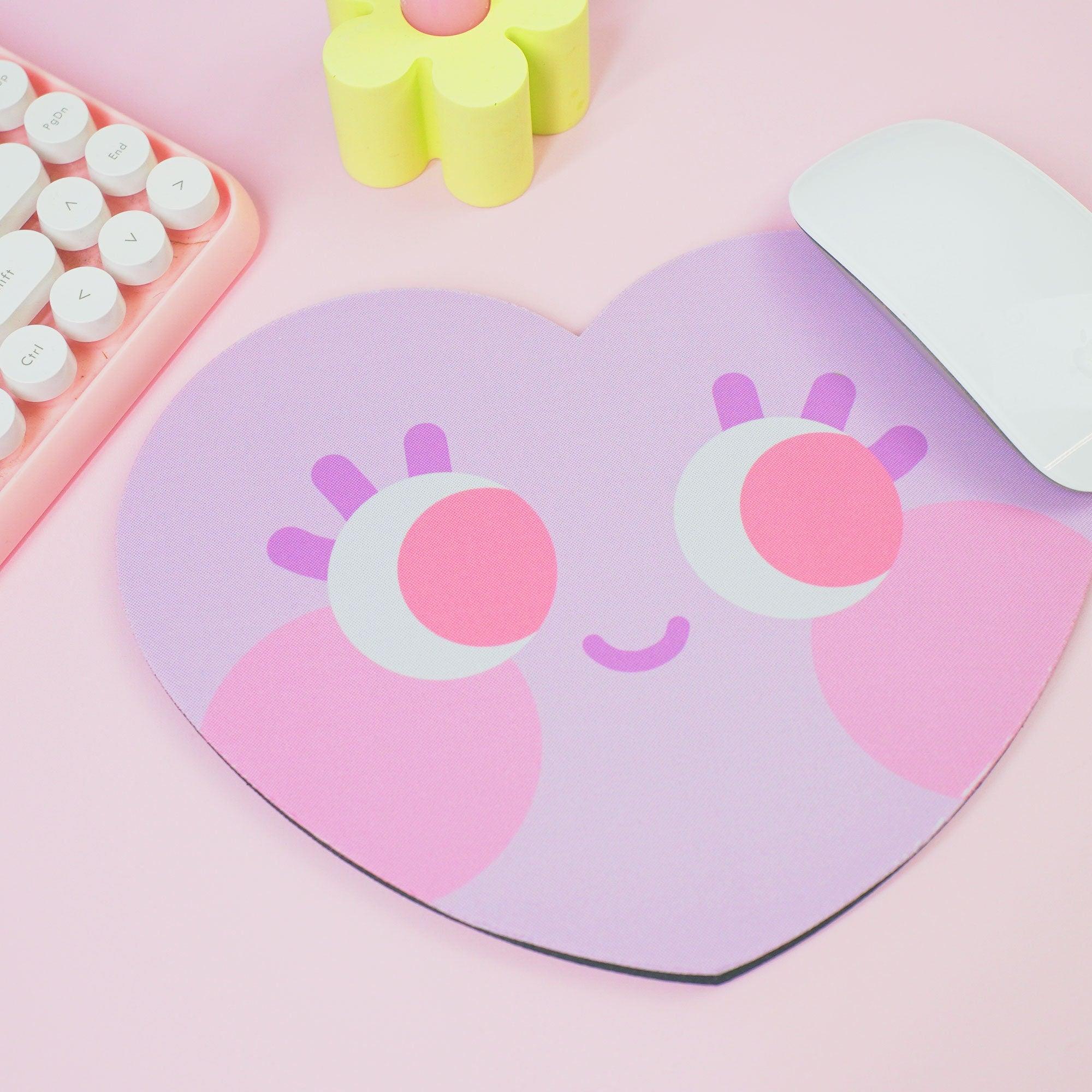 Lilac Chubby Heart Colourful Mouse Pad - Katnipp Studios