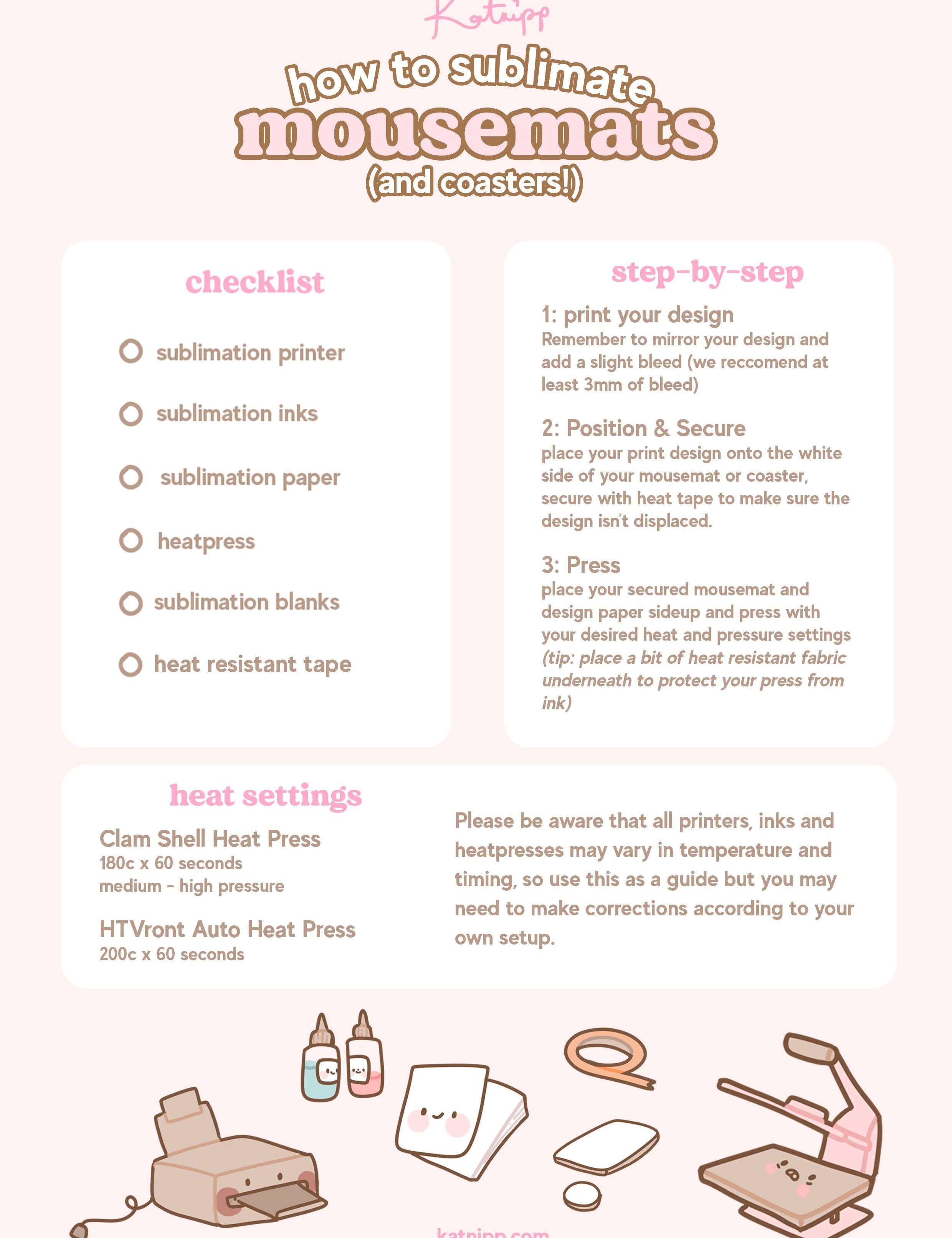 HOW TO SUBLIMATE A MOUSE PAD & COASTERS 🌸 (Quick and Easy step-by-step Beginner tutorial) - Katnipp Studios