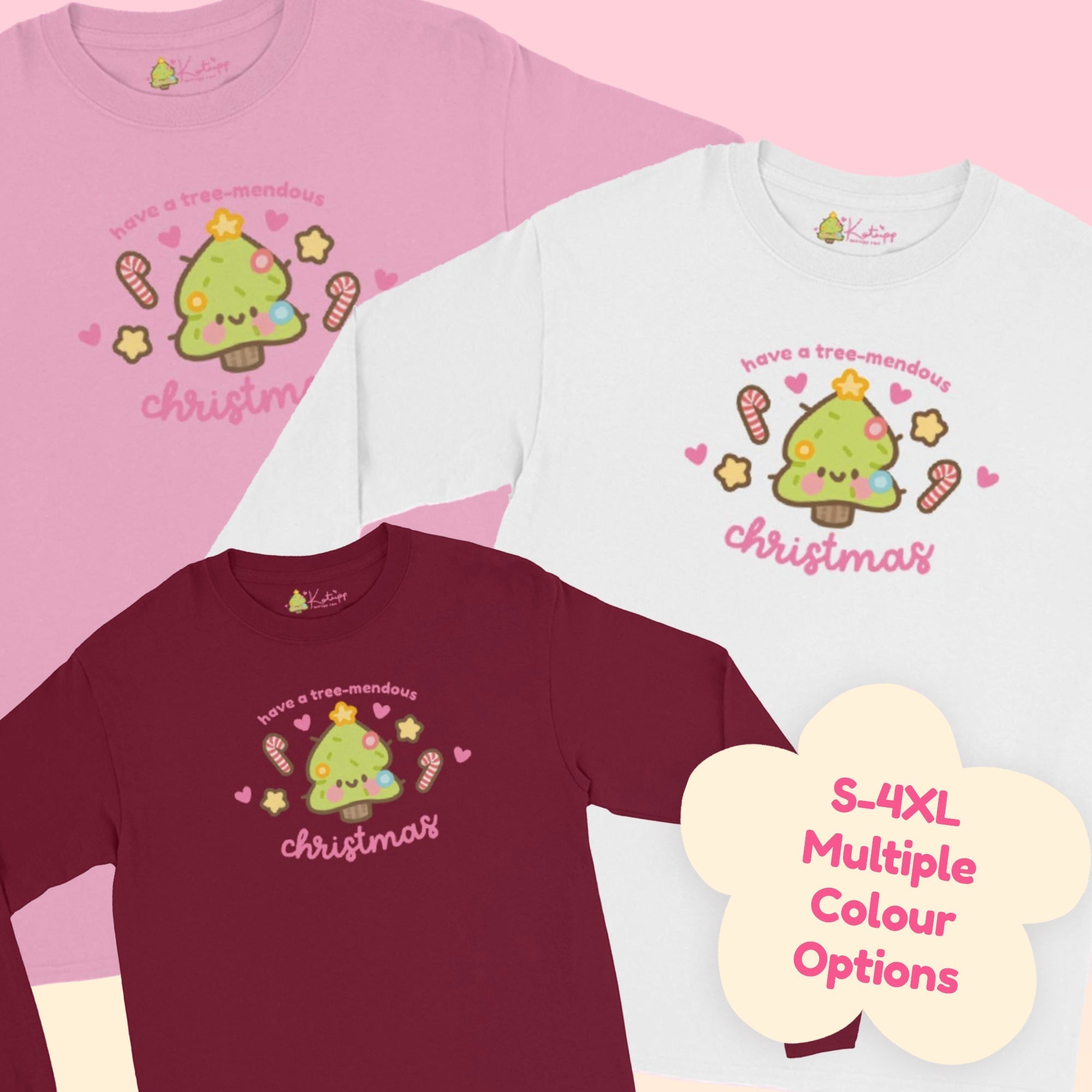 Christmas Tree Kawaii Long Sleeve Shirt | Sprinkle Spruce Cute Holiday Top | Festive Winter Outfit for Christmas Katnipp character product