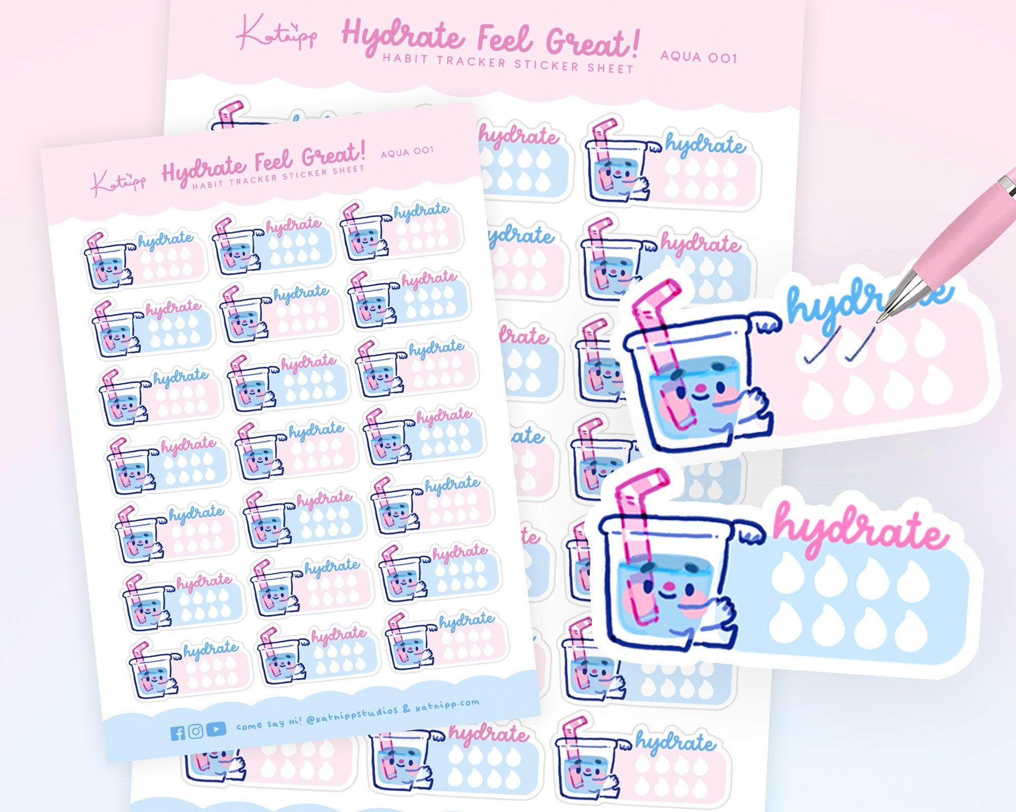 Wellness Planner Stickers | Self Care, Habit & Health Trackers - Katnipp Studios