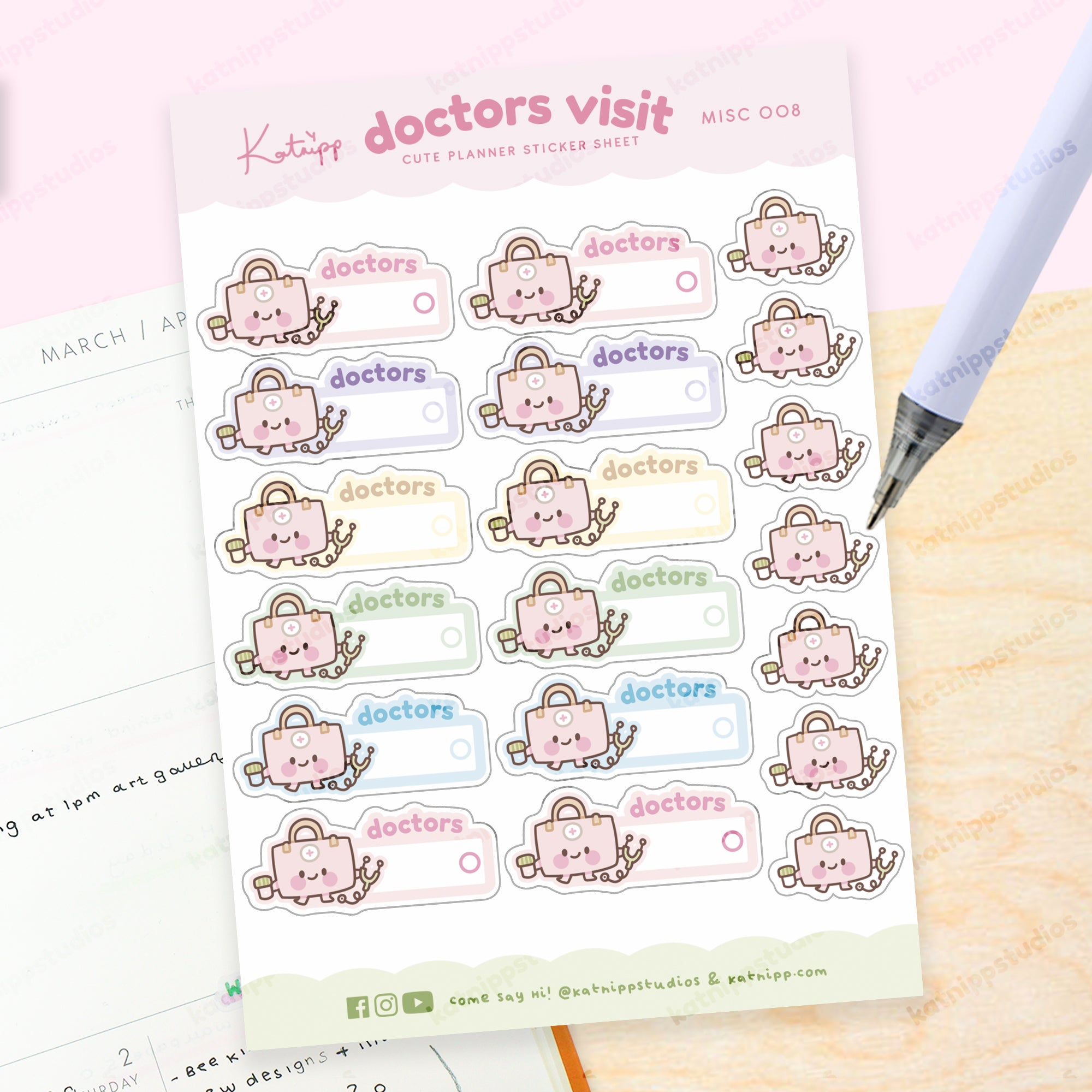 Doctors Visit Planner Sticker Sheet - MISC 008