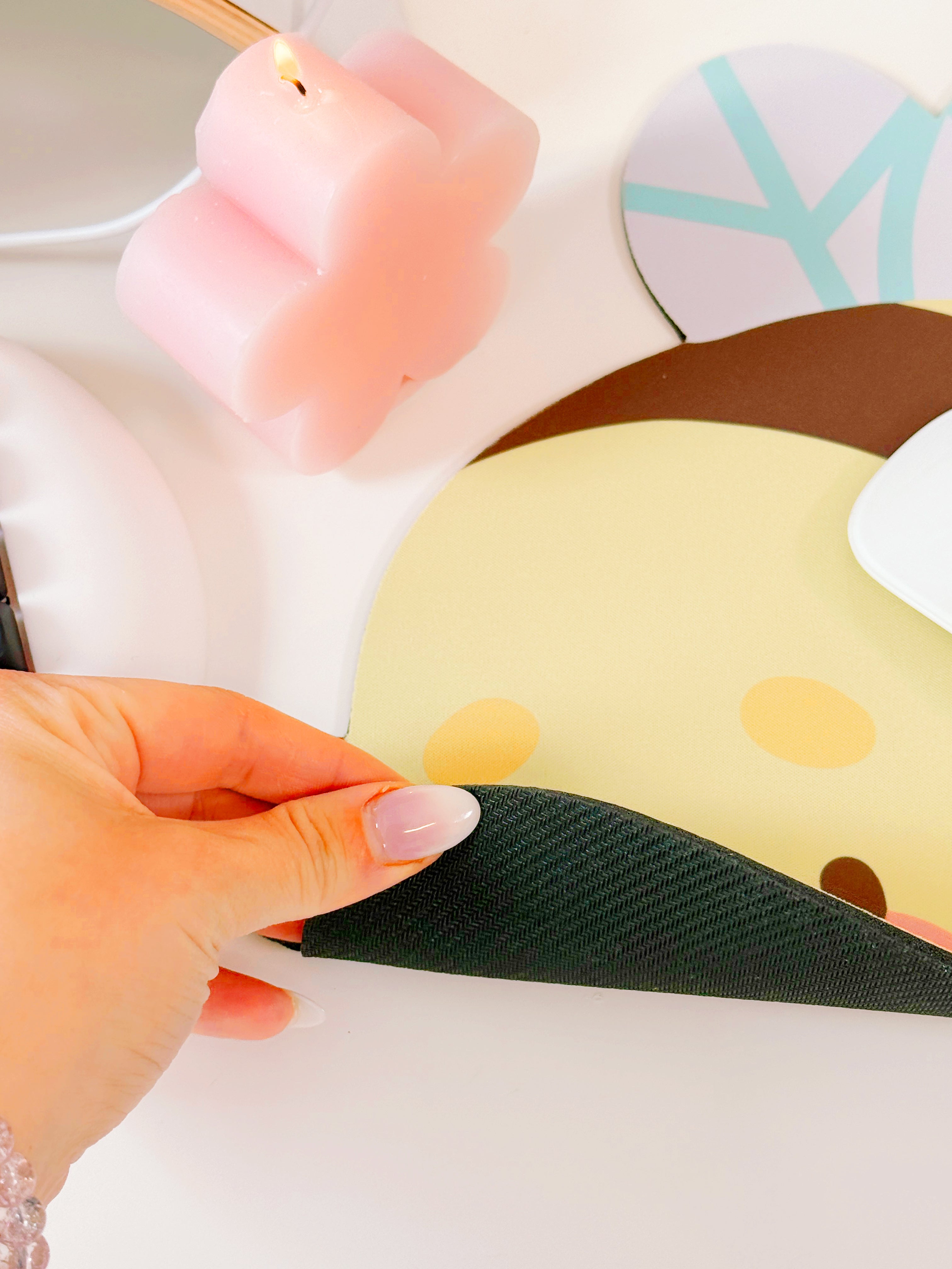 Bumblebutt Bee Mouse Pad | Kawaii Cottagecore Desk Mat | Cute Chubby Bee Mouse Pad | Pastel Spring Desk Decor