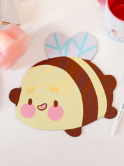 Bumblebutt Bee Mouse Pad | Kawaii Cottagecore Desk Mat | Cute Chubby Bee Mouse Pad | Pastel Spring Desk Decor