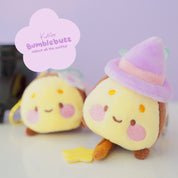 Bumblebutt Halloween Duo Bundle | Pastel Witch Bee Keychain & Sakura Bee Plush Keychain 🎃🌸