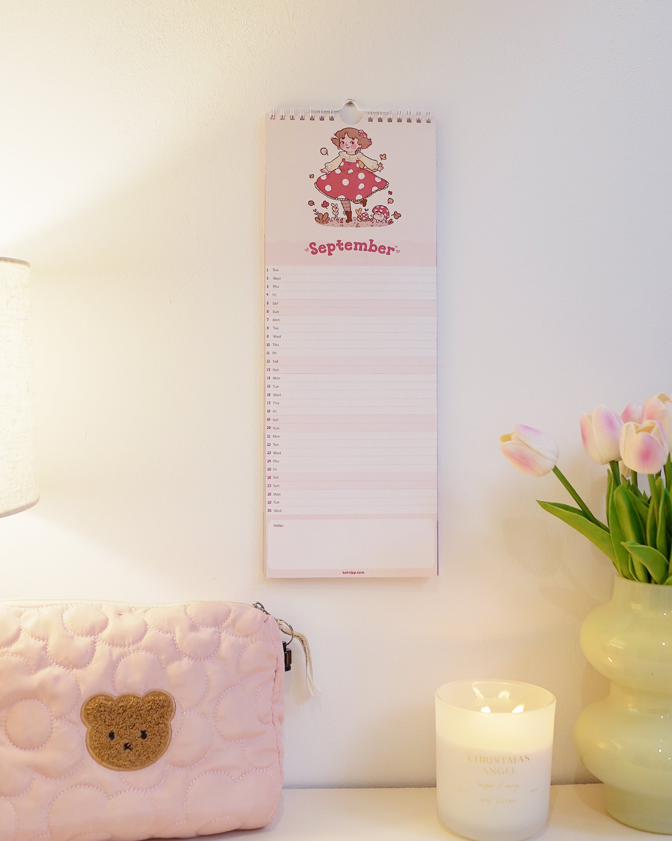 Katnipp 2026 Slim Wall Calendar | Pastel Kawaii Celestial Edition