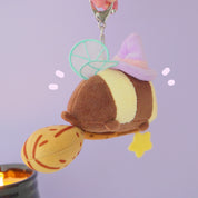 Bumblebutt & The Pastel Witch Keychain | Kawaii Bee Witch Plush on Broom | Cute Halloween Keyring