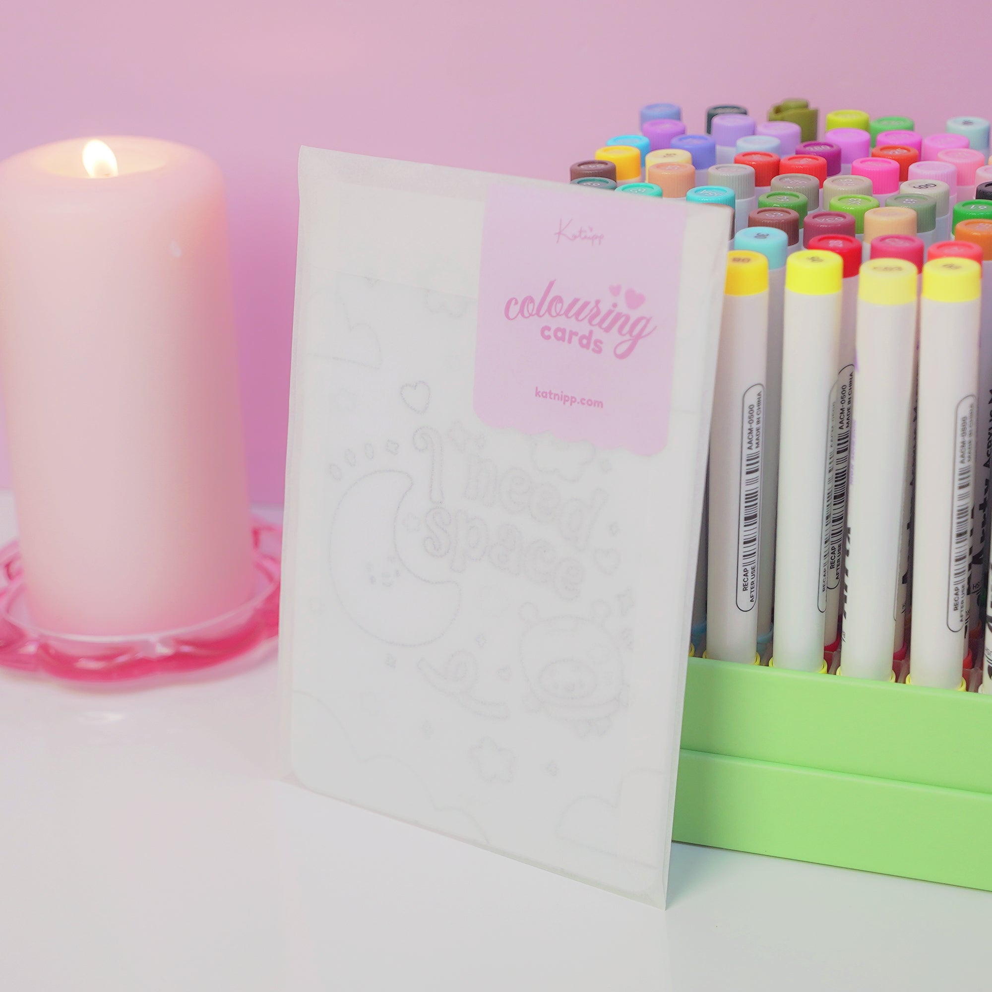 Pocket Planets A6 Colouring Postcard Bundle | Set of 4 Cute Kawaii Space Colour In Cards