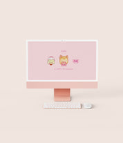Pastel Pink Coquette Christmas Wallpaper Set | Cosy Cottage-Core Digital Download (Phone, iPad, Desktop + Icons)