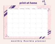 2026 Monthly Printable Wall Calendar & Planner | Flexible Pastel Pink & Navy Digital Download for Home or Office Organisation Katnipp character product