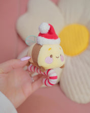 Candy Cane Academy Bumblebutt Keychain Plush | Whimsical Christmas Cottage Core Plush Keychain | Kawaii Collectable Plush | Katnipp Studios