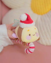 Candy Cane Academy Bumblebutt Keychain Plush | Whimsical Christmas Cottage Core Plush Keychain | Kawaii Collectable Plush | Katnipp Studios