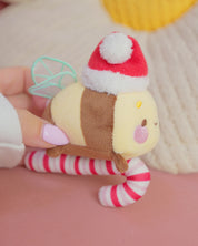 Candy Cane Academy Bumblebutt Keychain Plush | Whimsical Christmas Cottage Core Plush Keychain | Kawaii Collectable Plush | Katnipp Studios