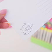 Pocket Planets A6 Colouring Postcard Bundle | Set of 4 Cute Kawaii Space Colour In Cards