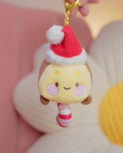 Candy Cane Academy Bumblebutt Keychain Plush | Whimsical Christmas Cottage Core Plush Keychain | Kawaii Collectable Plush | Katnipp Studios