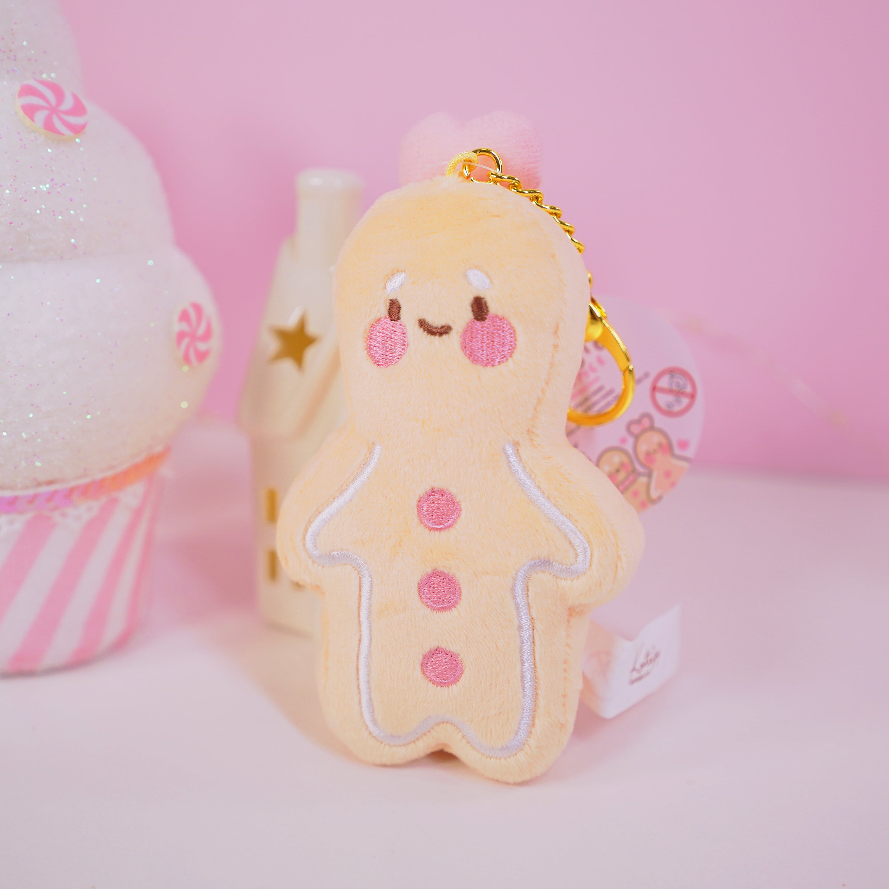 Spice Gingerbread Plush Keychain | Kawaii Gingerbread Bag Charm