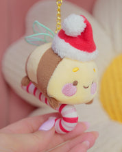 Candy Cane Academy Bumblebutt Keychain Plush | Whimsical Christmas Cottage Core Plush Keychain | Kawaii Collectable Plush | Katnipp Studios