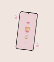 Pastel Pink Coquette Christmas Wallpaper Set | Cosy Cottage-Core Digital Download (Phone, iPad, Desktop + Icons)