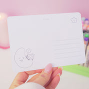 Pocket Planets Bonbun A6 Colouring Postcard | Cute Kawaii Space Colour In Card