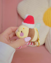 Candy Cane Academy Bumblebutt Keychain Plush | Whimsical Christmas Cottage Core Plush Keychain | Kawaii Collectable Plush | Katnipp Studios