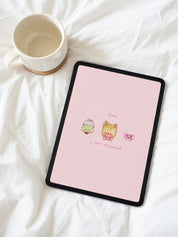 Pastel Pink Coquette Christmas Wallpaper Set | Cosy Cottage-Core Digital Download (Phone, iPad, Desktop + Icons)
