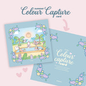 Katnipp Sunnie's Summer Colour Capture Card | Adult Colouring Book Bleed Protection Card | Marker Protection Sheet