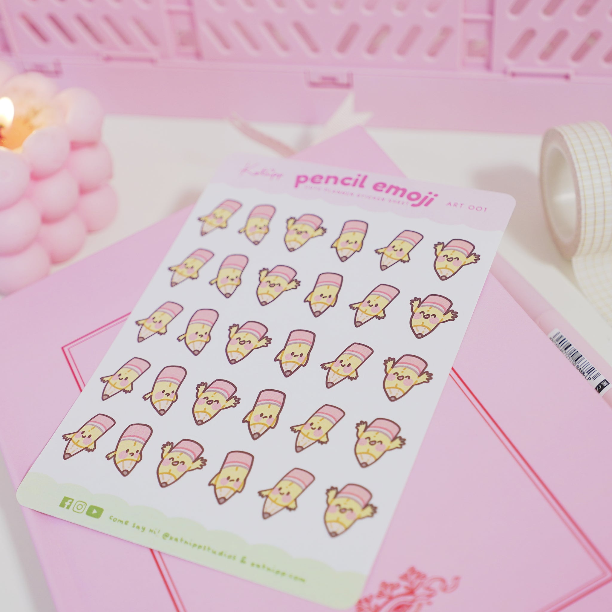 Kawaii Cute Artist Drawing Planner Sticker Sheet - ART 001
