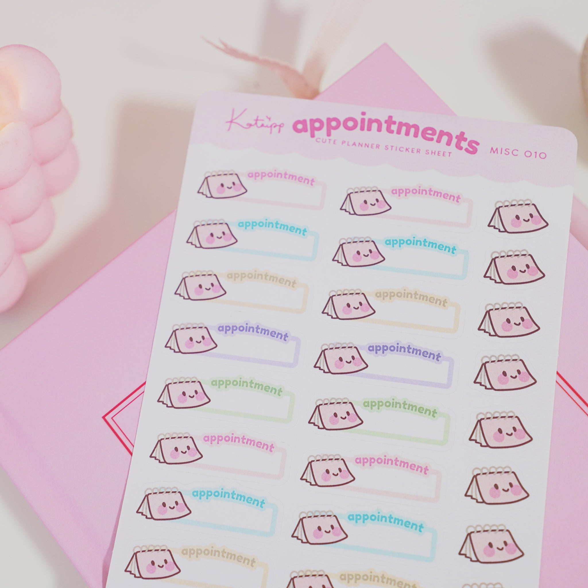 General Appointments Kawaii Cute Planner Sticker Sheet - MISC 010