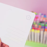 Pocket Planets Cozy & Cosmic A6 Colouring Postcard | Luna & Sprinkle Space Colour In Card