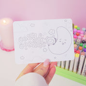 Pocket Planets A6 Colouring Postcard Bundle | Set of 4 Cute Kawaii Space Colour In Cards