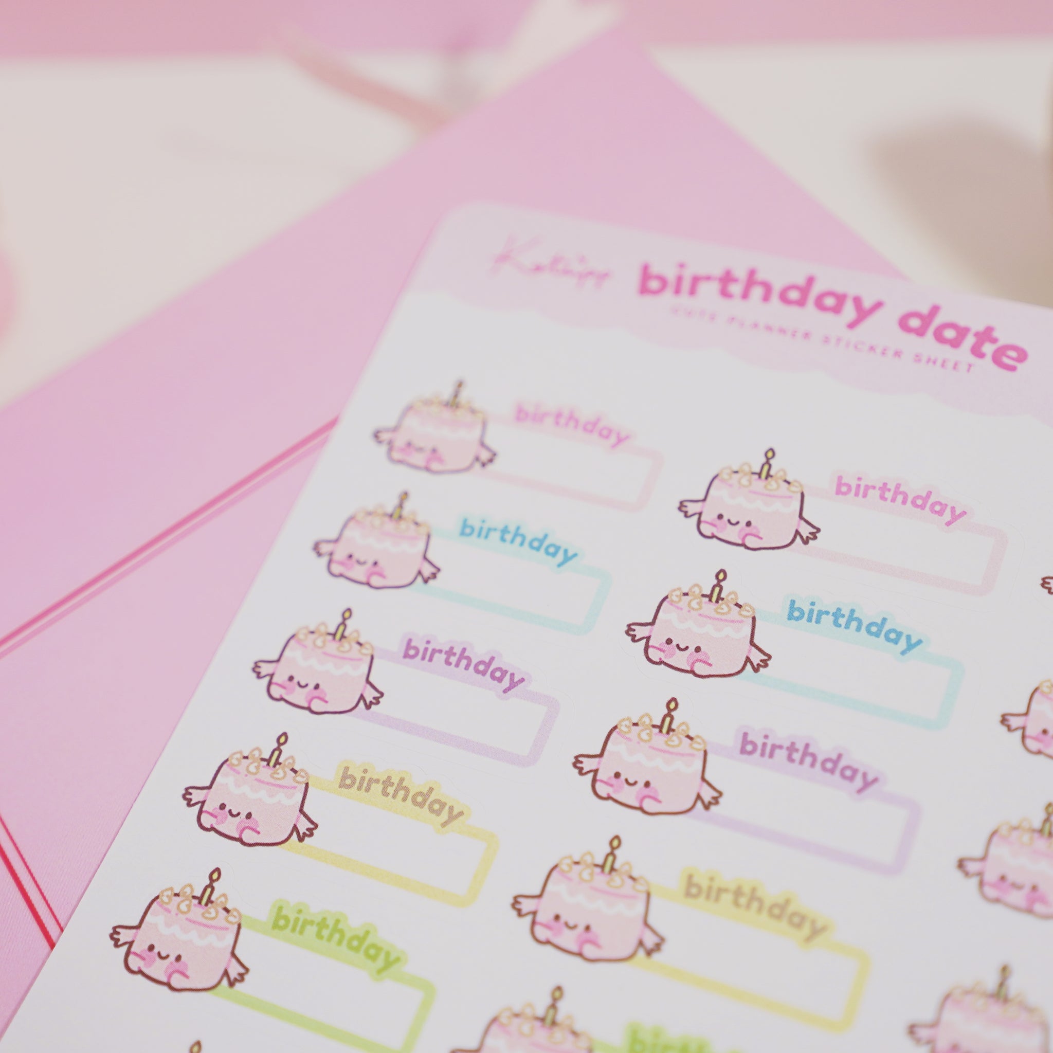 Kawaii Cute Birthday Reminder Planner Sticker Sheet - MISC 009