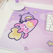 Pocket Planets Space Desk Mat | Katnipp Cosmic Mouse Pad | Kawaii Gaming Desk Decor | Katnipp Studios Desk Mat