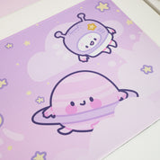 Pocket Planets Space Desk Mat | Katnipp Cosmic Mouse Pad | Kawaii Gaming Desk Decor | Katnipp Studios Desk Mat