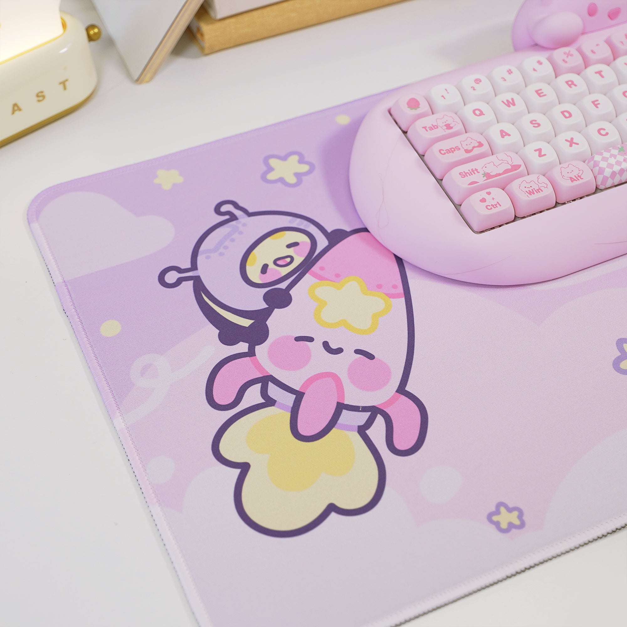 Pocket Planets Space Desk Mat | Katnipp Cosmic Mouse Pad | Kawaii Gaming Desk Decor | Katnipp Studios Desk Mat