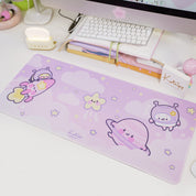 Pocket Planets Space Desk Mat | Katnipp Cosmic Mouse Pad | Kawaii Gaming Desk Decor | Katnipp Studios Desk Mat