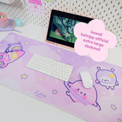 Pocket Planets Space Desk Mat | Katnipp Cosmic Mouse Pad | Kawaii Gaming Desk Decor | Katnipp Studios Desk Mat