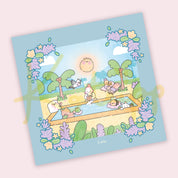 Katnipp Sunnie's Summer Colour Capture Card | Adult Colouring Book Bleed Protection Card | Marker Protection Sheet