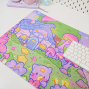 Pastel Witch Halloween Desk Mat | Bumblebutt Cottagecore Mouse Pad | Whimsical Gaming Desk Decor | Katnipp Studios