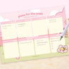A4 Sakura-inspired desktop planner featuring Bumblebutt the Bumblebee charm and cherry blossom illustrations. Perfect for weekly planning, pen
