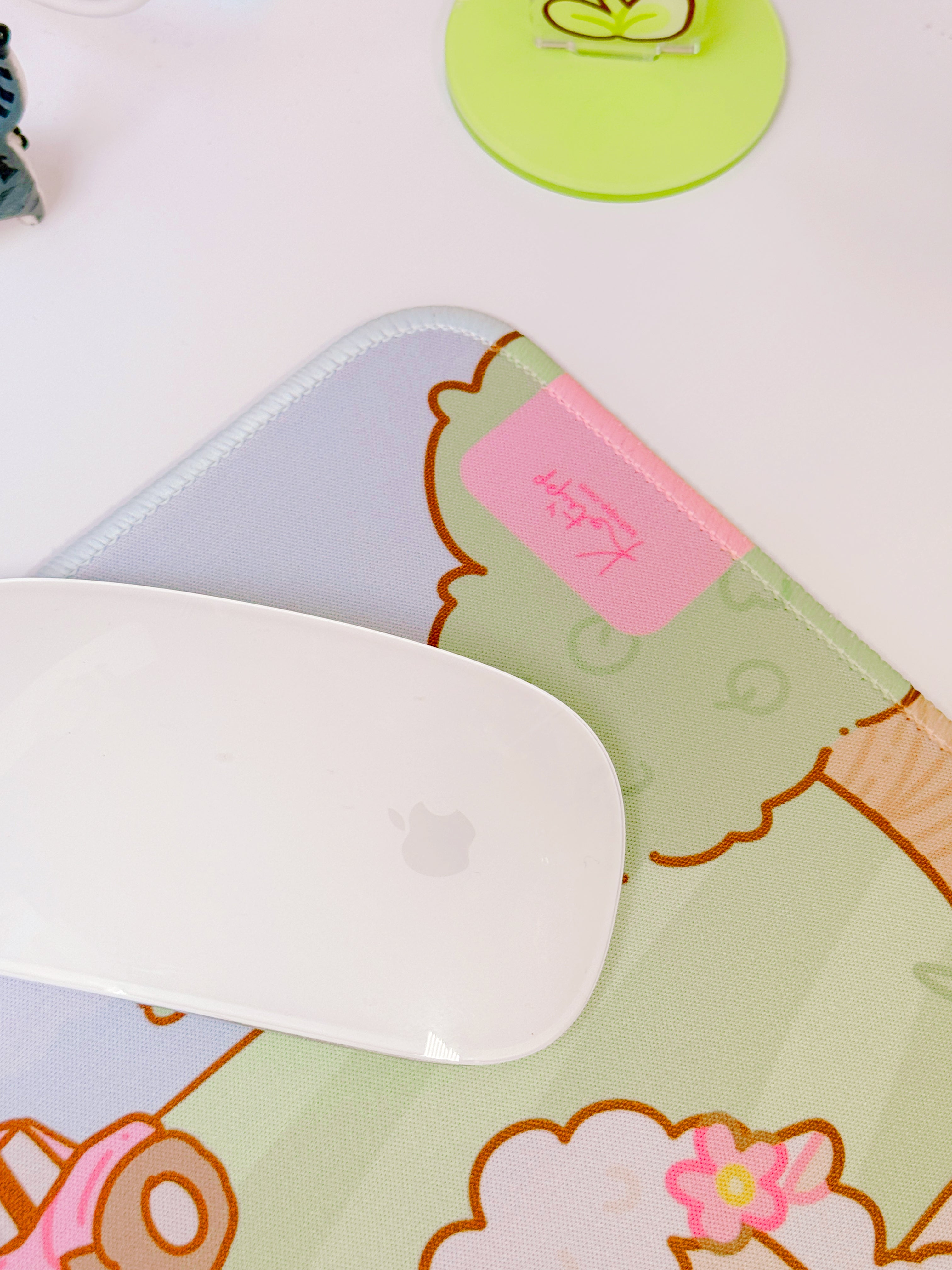 Sugapuff Sheep Gaming Desk Mat | Whimsical Spring Cottagecore Mouse Pad | Katnipp Pastel Spring Collection