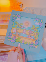 Katnipp Sunnie's Summer Colour Capture Card | Adult Colouring Book Bleed Protection Card | Marker Protection Sheet