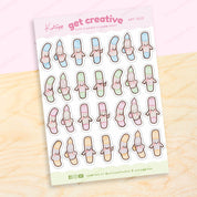 Artist Marker Pen Sticker Sheet | A6 Kawaii Pastel Art Stickers | ART 003 Katnipp character product