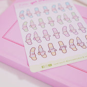 Artist Marker Pen Sticker Sheet | A6 Kawaii Pastel Art Stickers | ART 003 Katnipp character product