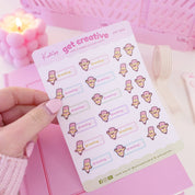 Artist Pencil Sticker Sheet | Kawaii Drawing Planner Stickers | ART002 Katnipp character product