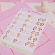 Artist Pencil Sticker Sheet | Kawaii Drawing Planner Stickers | ART002 Katnipp character product